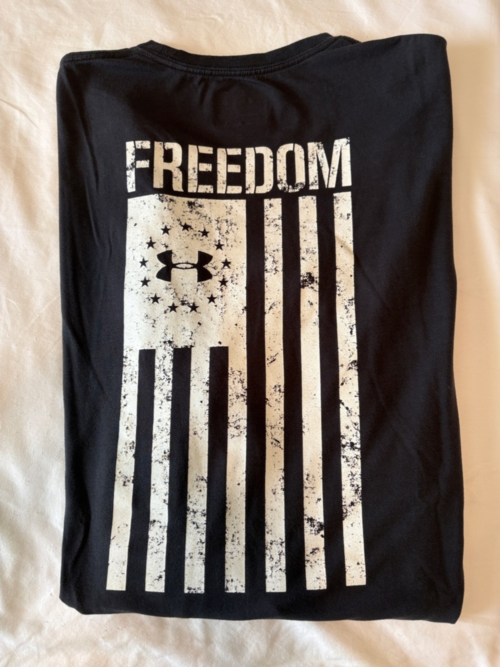 Under Armour Patriotic Freedom Flag Long Sleeve 2XL Black Loose Fit HeatGear
